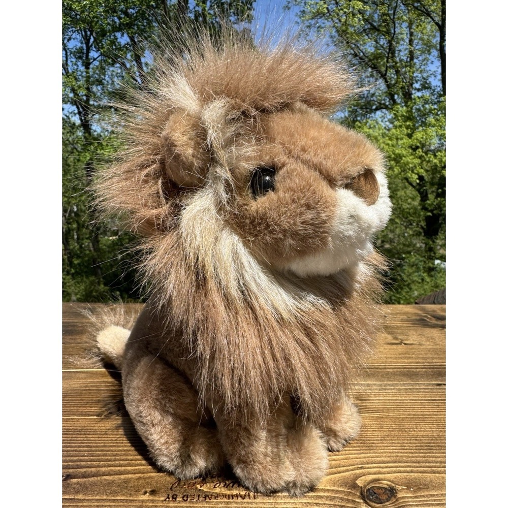 Lion Plush Stuffed Animal Gibson Greetings Brown Mane 10" Vintage Toy Cute Soft